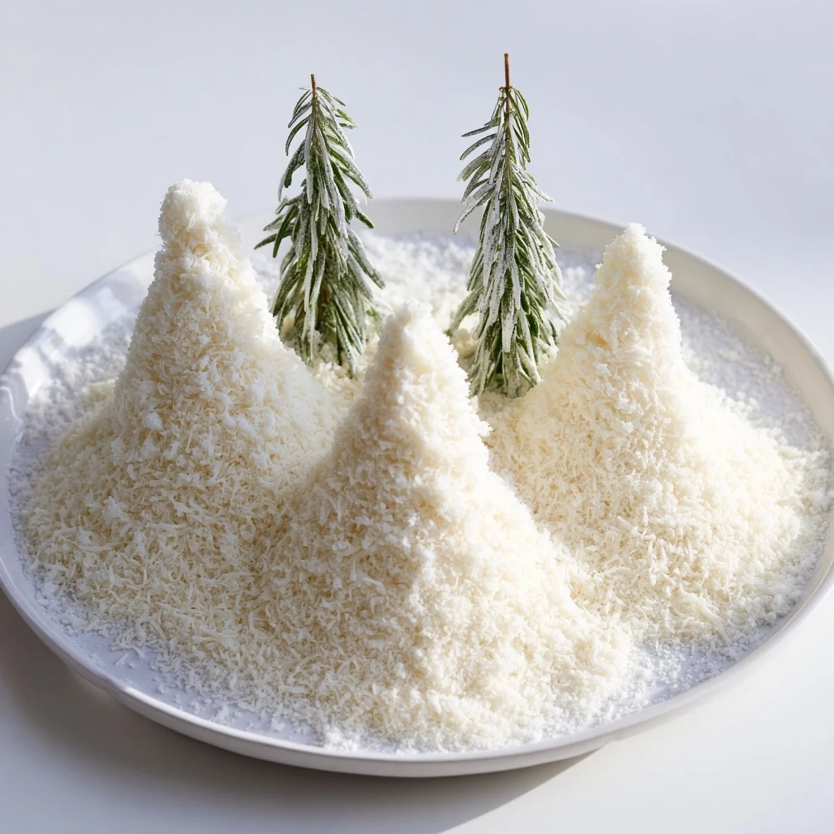Un plateau de fromages "Frosted Pine" orné de romarin givré, pour une ambiance festive.
