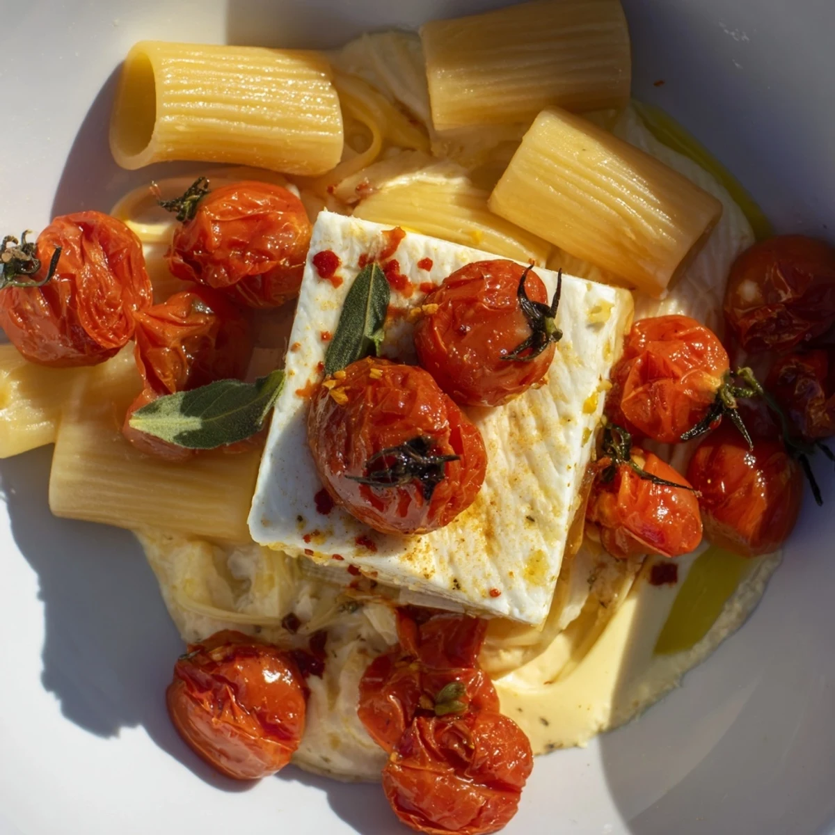 Mmm, steaming Baked Feta 2.0 with honey features bubbly, roasted tomatoes and creamy feta cheese.