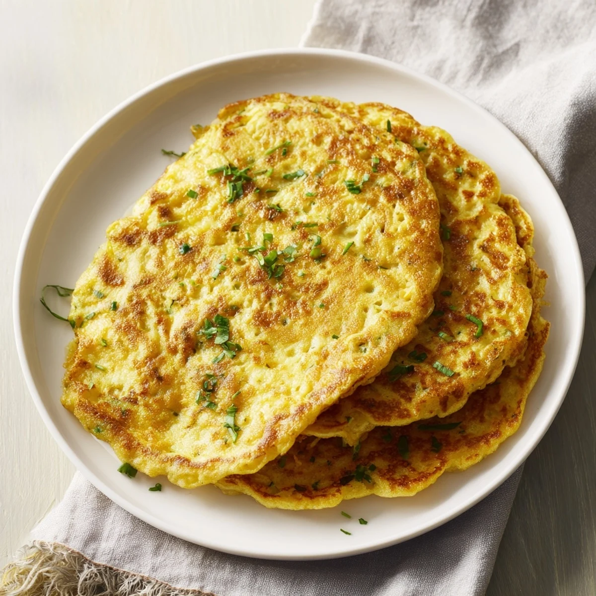 Soft, rustic one-bowl scrambled pancakes, lightly golden and perfect for a cozy American breakfast.