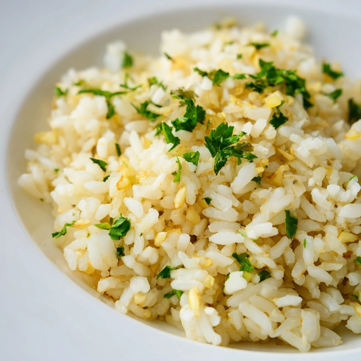 Aromatic Jasmine Rice Garlic with fluffy grains, infused with savory garlic.