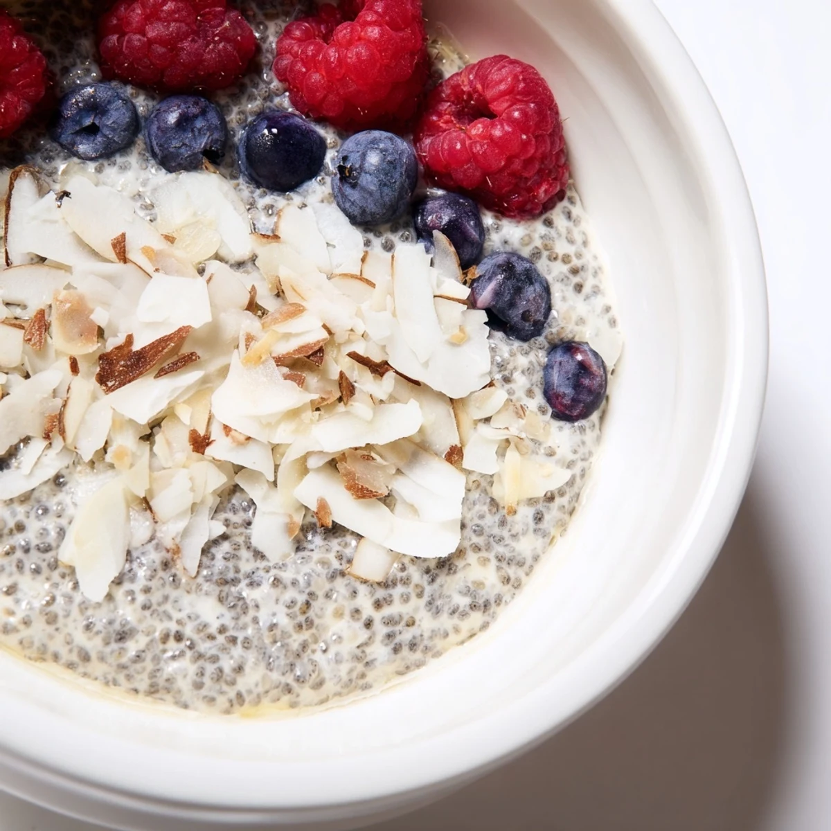 Imagine a bowl of creamy Poppy Seed Chia Pudding with fresh berries and toasted almonds.