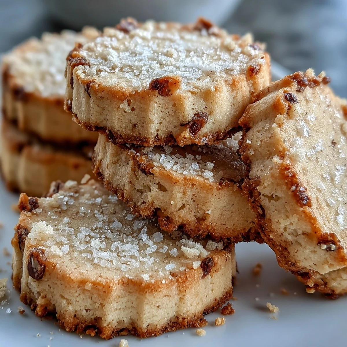 Délicieux biscuits Hojicha Shortbread présentés avec une boisson chaude, parfaits pour un goûter apaisant.