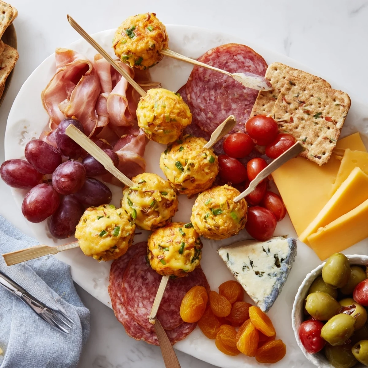Savoureuse combinaison de charcuterie et pops madeleine salés pour une fête mémorable.