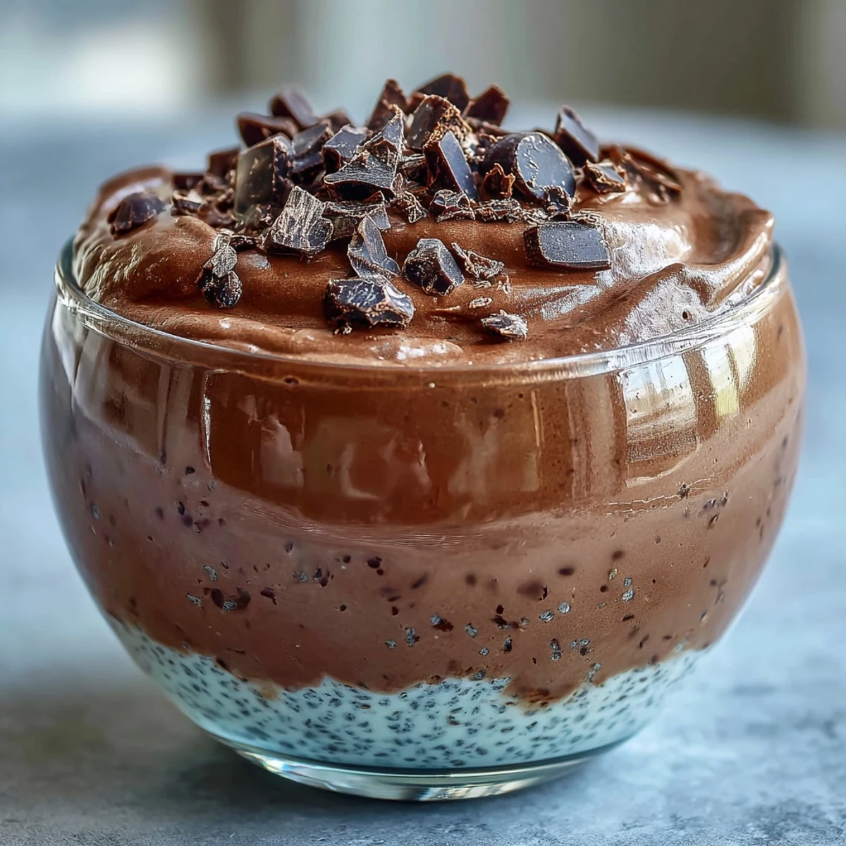 Mousse Cottage Cheese Chocolate Mousse glacée et gourmande, parfaite pour un dessert riche en protéines.