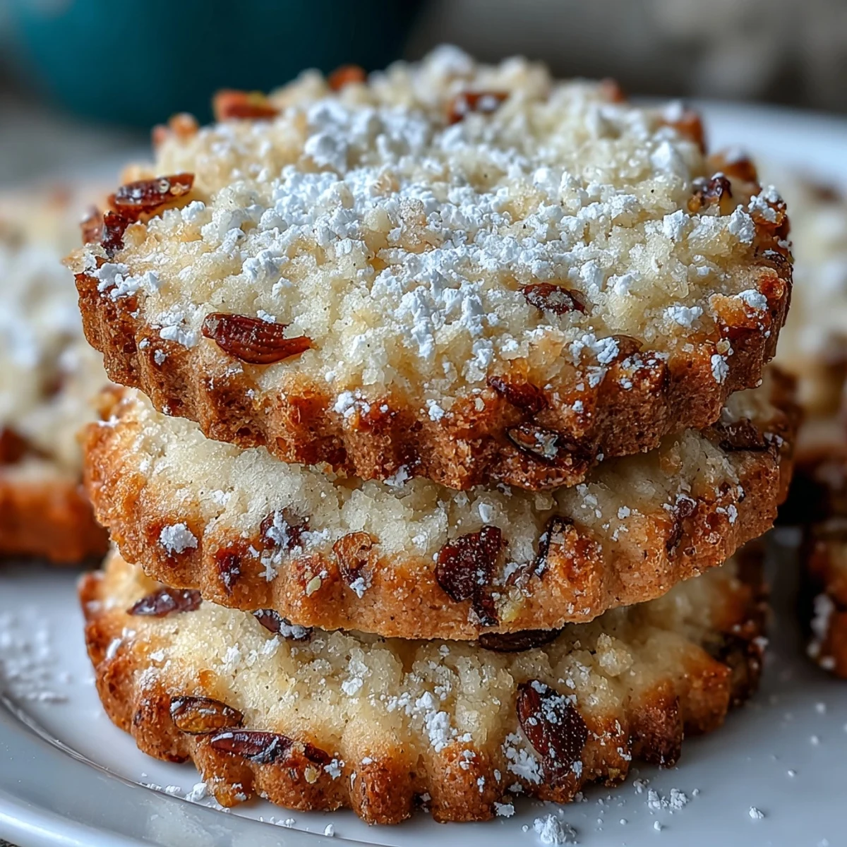 Des Cardamom Shortbread Cookies dorées, croustillantes sur les bords et fondantes au centre, présentées sur une planche en bois.
