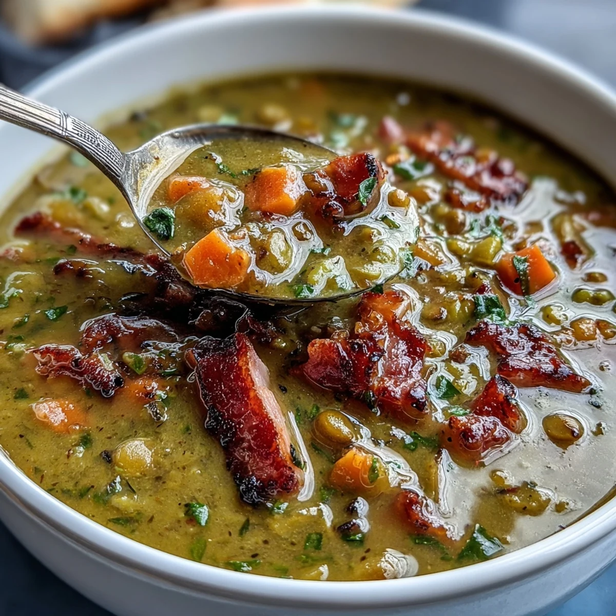 Soupe jambon pois carottes