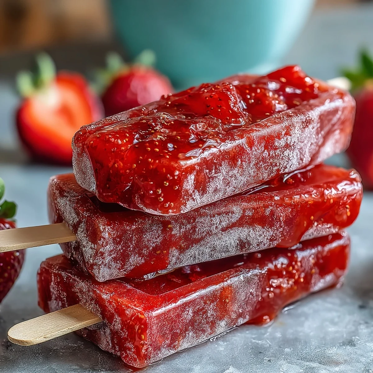 Rafraîchissants popsicles à la fraise et au prosecco, parfaits pour un brunch entre copines.  
