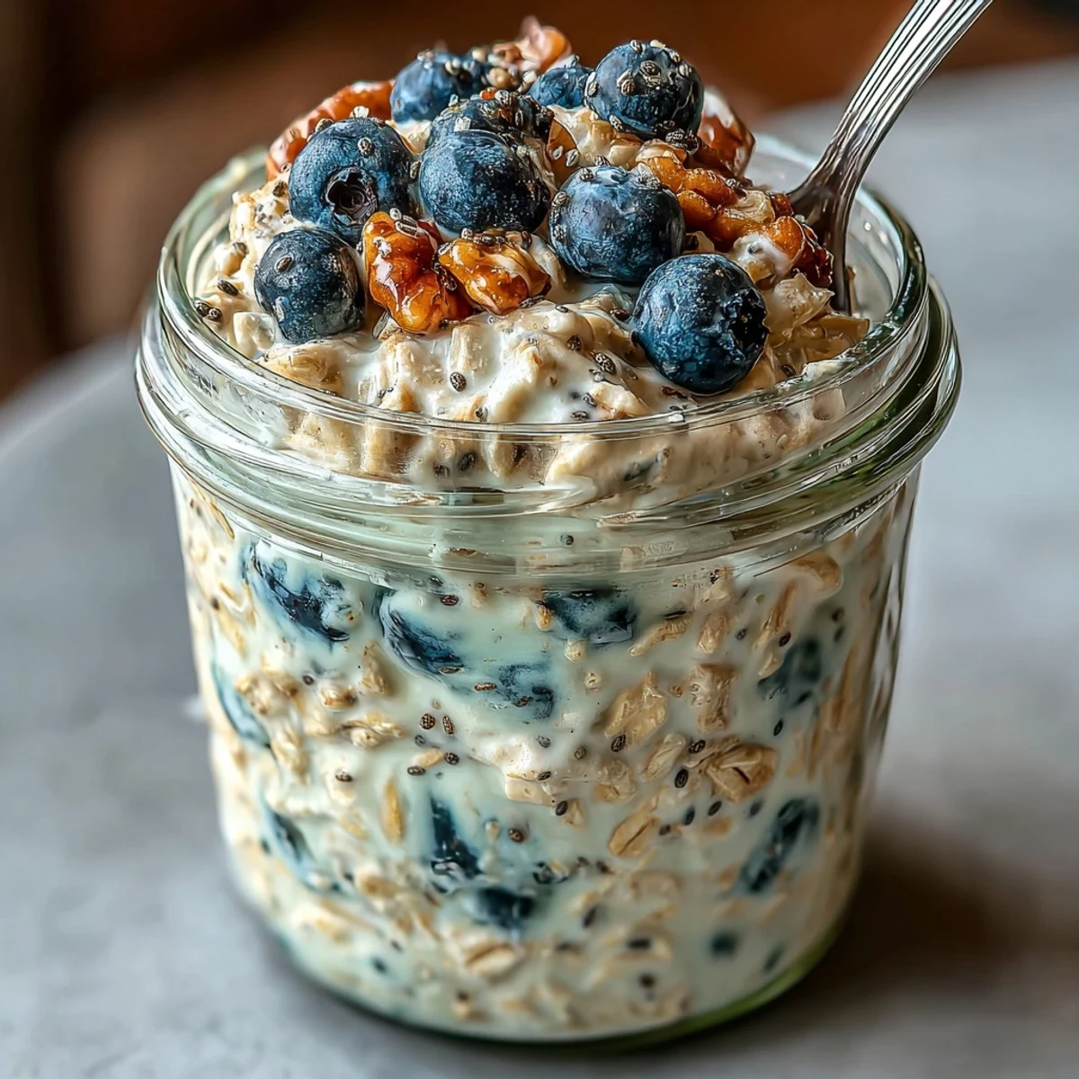 Overnight oats myrtilles citron