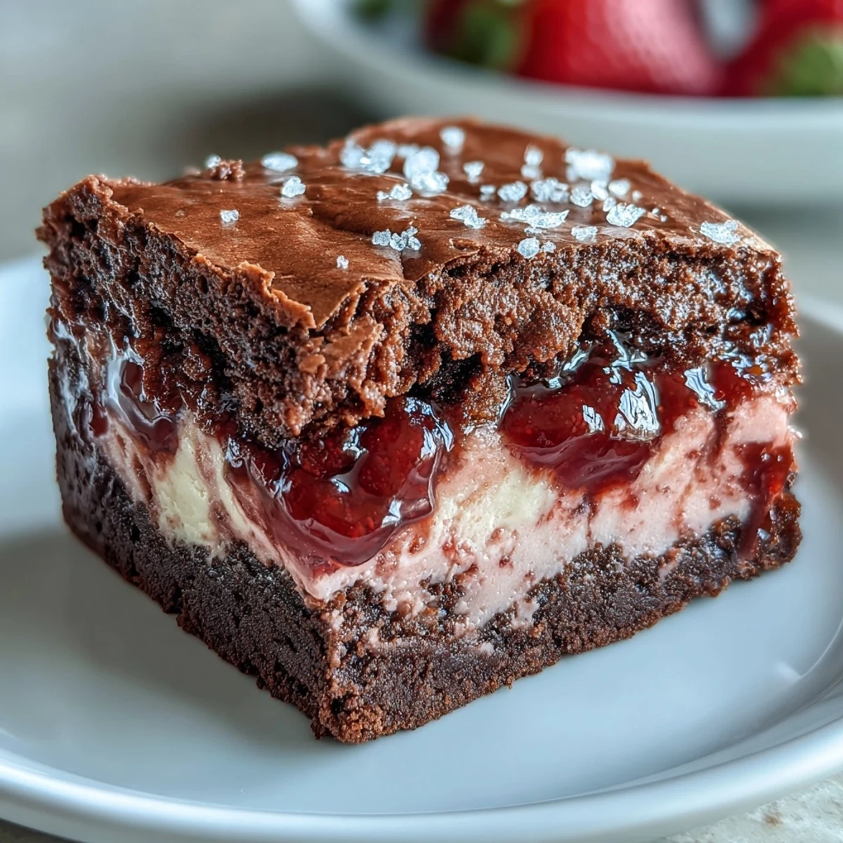 Gâteau au fromage et fraises en forme de cœur, brownies au chocolat décadents pour une Saint-Valentin romantique.