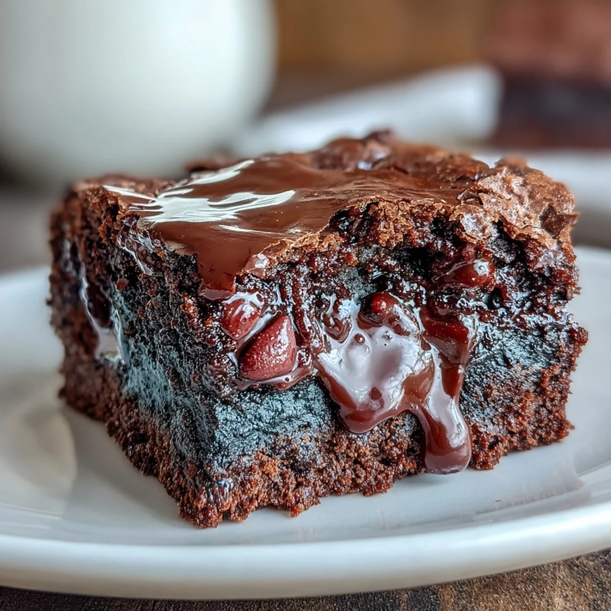2. Carrés de brownies décadents garnis de tasses de beurre de cacahuète fondantes, une recette facile et irrésistible.