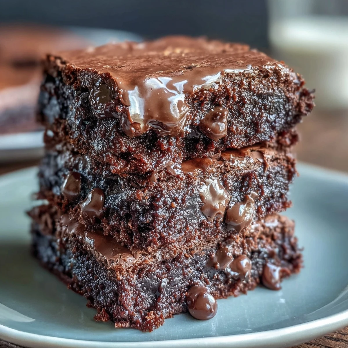 Carrés de brownies riches et chocolatés, garnis de morceaux fondants et d'une touche acidulée de levain.