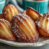 Petits gâteaux madeleines maison moelleux, leur forme coquillage bien visible, parfaits pour le thé.