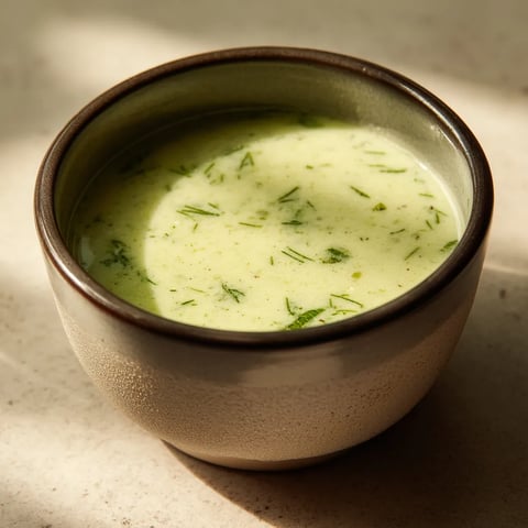 Un bol contenant une soupe verte.