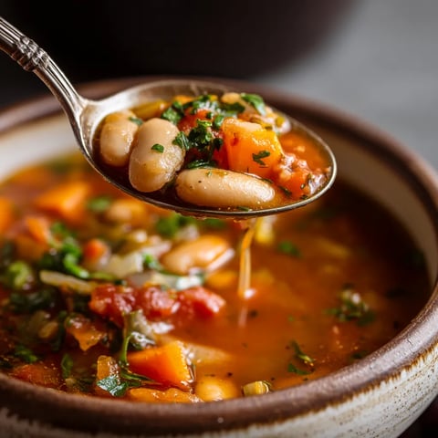 Une cuillère en argent est utilisée pour prendre une portion de soupçon de la soupe.