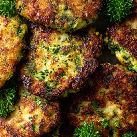 Une pile de crispy broccoli fritters.