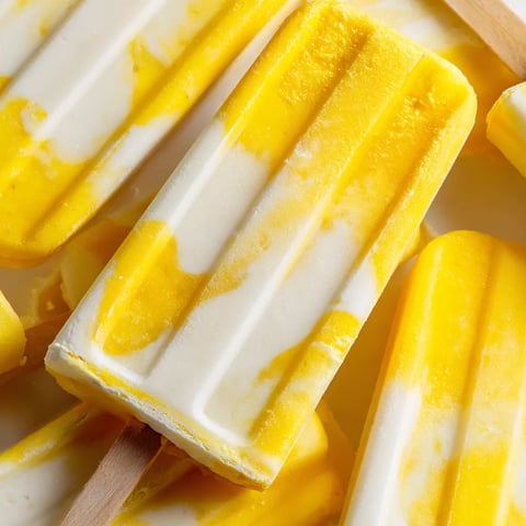 Des popsicles de pineapple et de coconut.