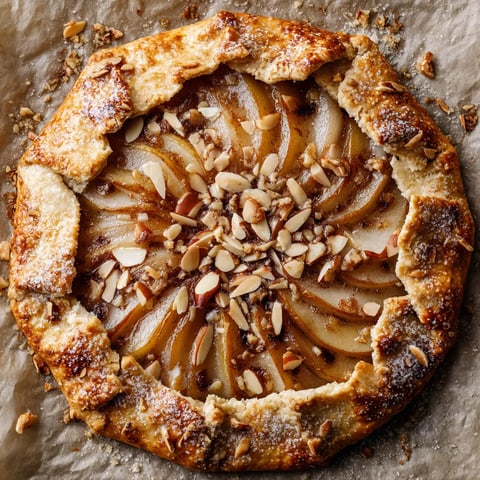 Une tarte aux pommes avec des noix et des amandes.