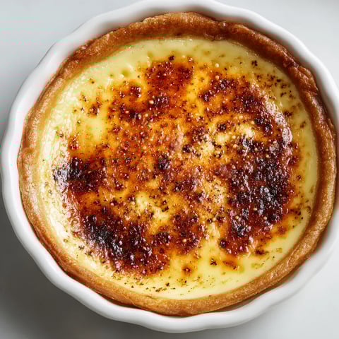 Une flan pâtissier rapide à la fève de tonka est servie dans un bol.