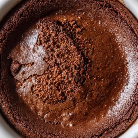 Une tarte chocolat sur un plateau.