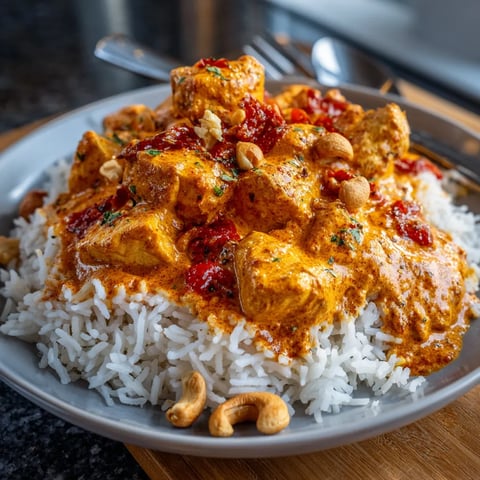 Une assiette de poulet tikka masala express au Cookeo.