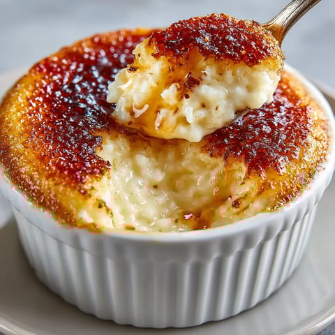 Une crème brûlée au lait et riz.