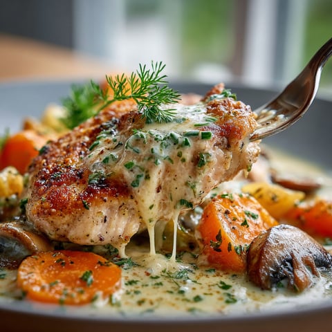 A plate of food with chicken and vegetables.