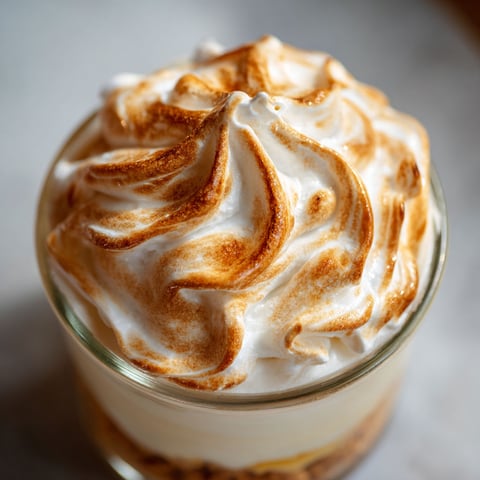A glass of tarte au citron meringuée.