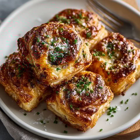 A plate of escargots de bourgogne en feuilletés croustillants modernes.