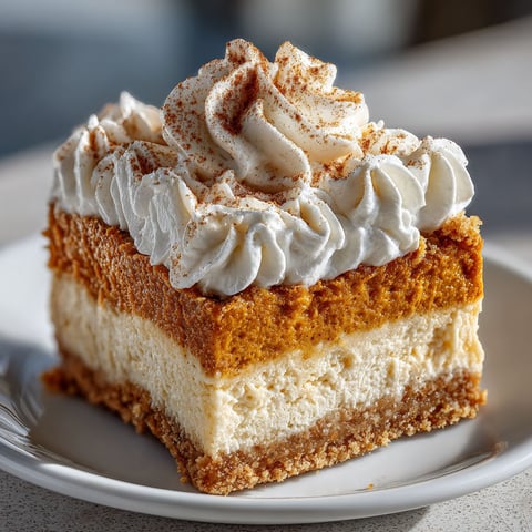 A slice of pumpkin pie cheesecake hybrid bars.