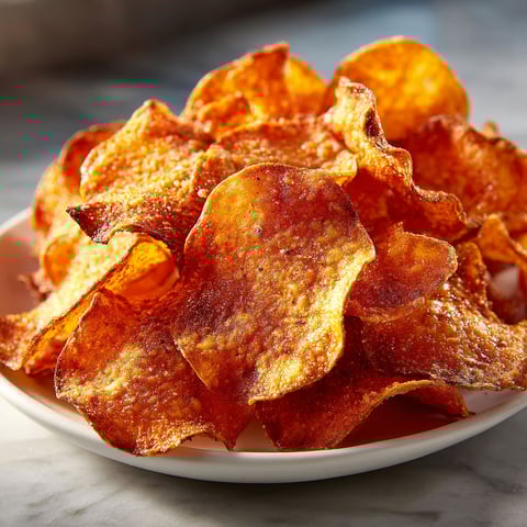 A plate of fried potato chips.