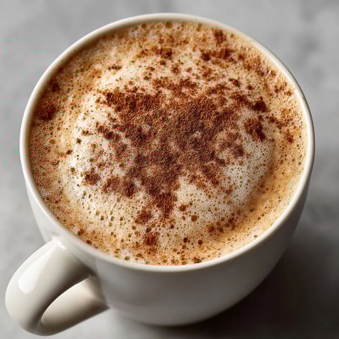 A cup of coffee with a spoon in it.
