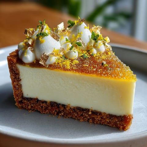 A slice of white chocolate and yuzu phantom tart.