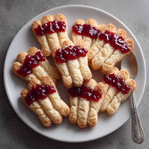 A plate of witch fingers with jam.
