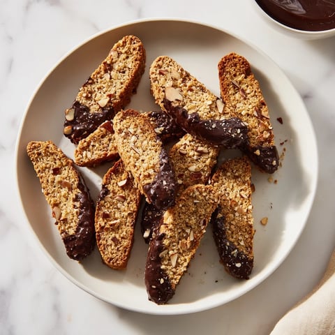 Golden-brown Air Fryer French Hazelnut Biscotti, perfect for pairing with a warm, rich cup of coffee.