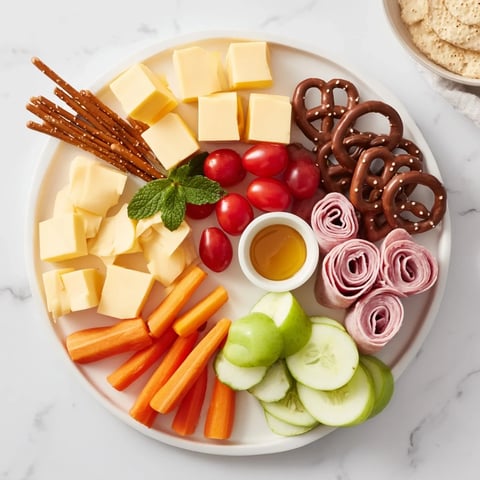 A large, colorful Gallop & Graze Horse Charcuterie board filled with fresh snacks, ideal for party food.