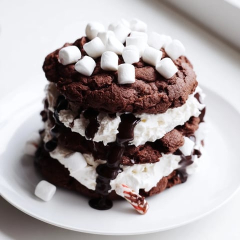 Here are three unique ALT image texts for the Hot Cocoa Mug Cookie Stack recipe: