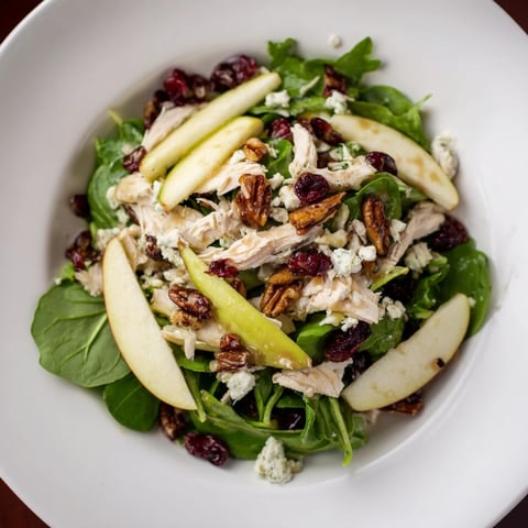 Chicken and Apple Winter Salad, a colorful mix with juicy apples and tender chicken.