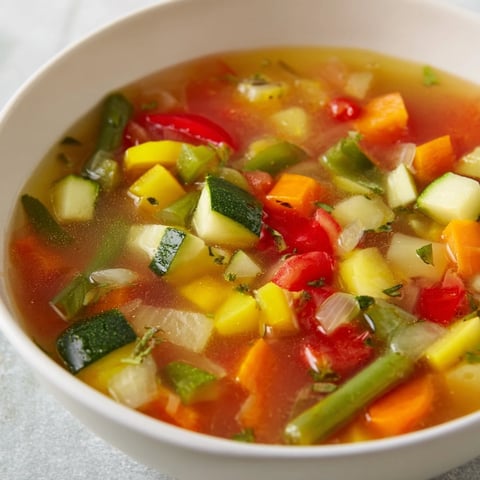 Soupe provençale vibrante avec légumes frais et herbes dans un pot chaleureux.  