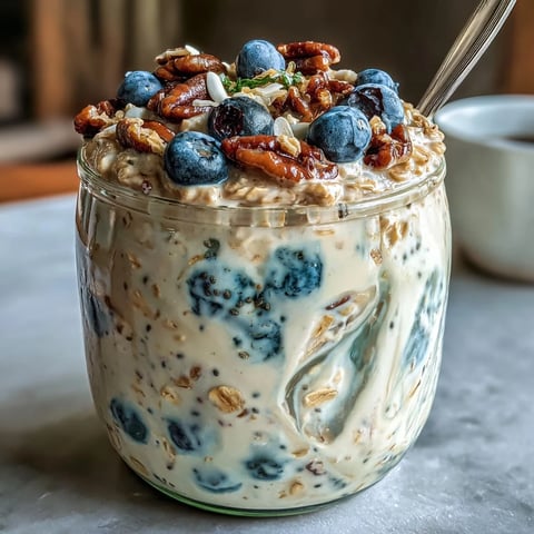 Pot de flocons d'avoine crémeux garni de myrtilles juteuses et de zeste de citron frais, parfait pour un petit-déjeuner préparé à l'avance.