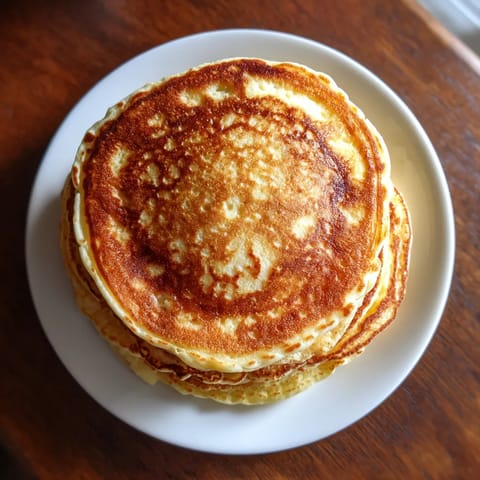Une pile de pancakes sur un plateau.