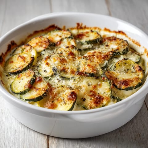 Une assiette de zucchini rôtis avec une sauce blanche.