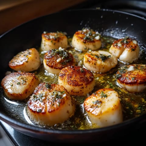 Une poêle contenant des moules et des herbes.