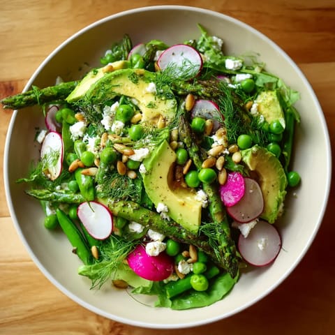Une assiette de salade contenant des légumes verts, des avocats, des pommes et des pois.