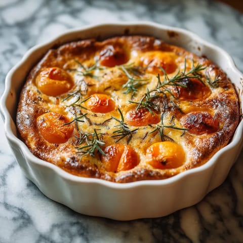 Une tarte aux fruits et herbes est servie dans un bol en verre.