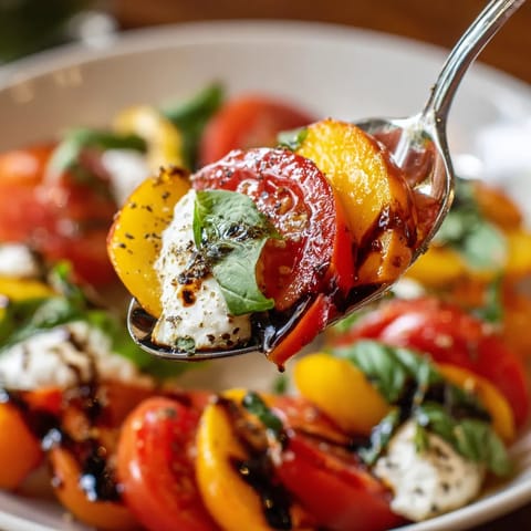 Une assiette de tomates et de basilic.