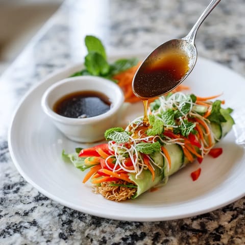 Une assiette de nourriture avec des légumes et du sauce.