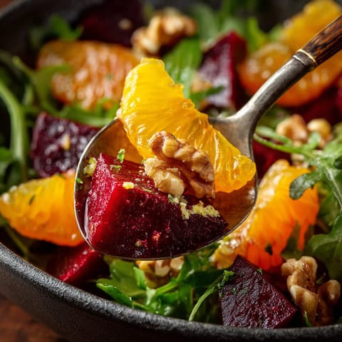 Une salade de fruits et légumes.