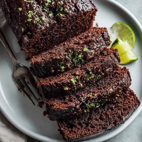 Une pile de gâteaux de chocolat avec des herbes vertes sur un plateau.