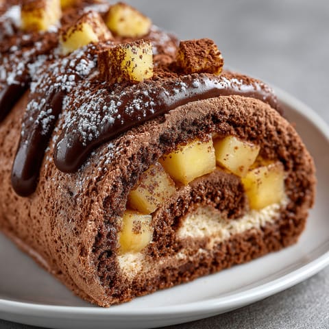 A chocolate and fruit filled pastry.