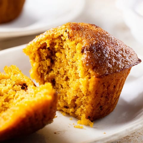 Savory pumpkin muffins infused with warming chai spices and a golden sugar crust.  